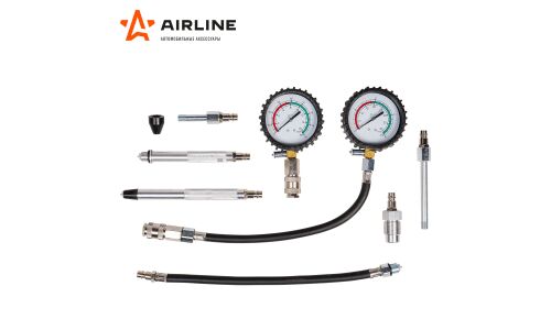 Компрессометр набор для измерения компрессии Бензин+Дизель ПЛЮС кейс PRO AIRLINE, арт. ATAA013