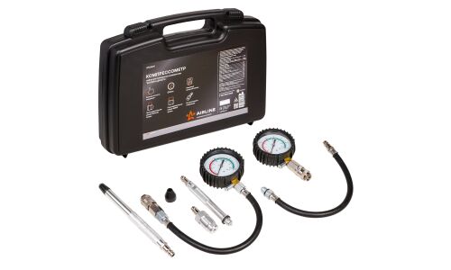 Компрессометр набор для измерения компрессии Бензин+Дизель кейс PRO AIRLINE, арт. ATAA011