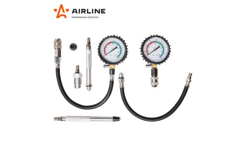 Компрессометр набор для измерения компрессии Бензин+Дизель кейс PRO AIRLINE, арт. ATAA011
