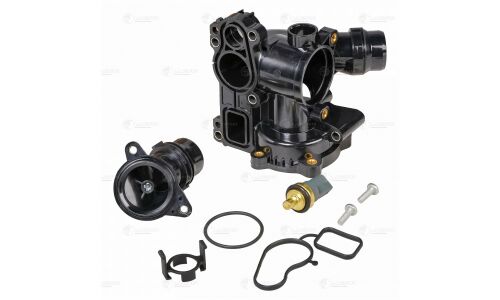 Корпус термостата Luzar, для Volkswagen Passat B6, Skoda Octavia A5, с датчиком, арт. LT 1827