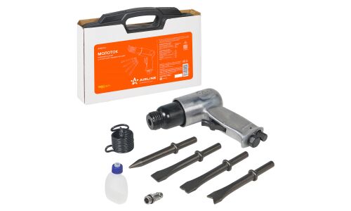 Молоток пневматический с оснасткой 9 предметов кейс AIRLINE, арт. ATBR103