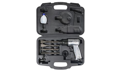 Молоток пневматический с оснасткой 9 предметов кейс AIRLINE, арт. ATBR103