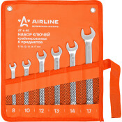 Набор комбинированных ключей Airline, от 8мм до 17мм, в сумке, комплект 6 предметов, арт. AT-6-45