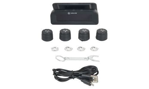 Система контроля давления в шинах TPMS, 4 внеш. датчика, дисплей на лоб. стекло, солнеч. Панель AIRLINE, арт. AEBJ002