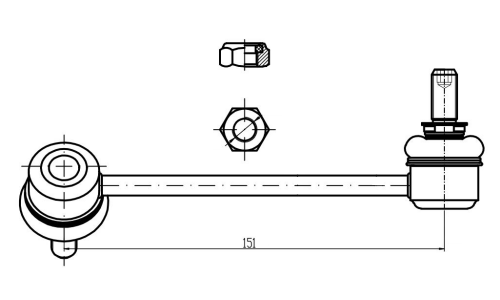 Стойка стабилизатора (линк) Trialli, передняя, левая, для Great Wall Hover, арт. SP 3005