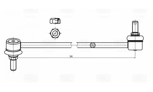 Стойка стабилизатора для а/м Hyundai Santa Fe (06-)/Kia Sorento (09-) (перед.лев.) | перед лев Trialli, арт. SP 0814