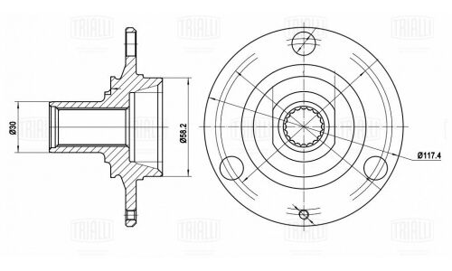 Ступица колеса Trialli, передняя, для Lada 1111, арт. MR 0113