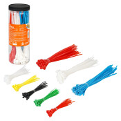 Стяжки (хомуты) кабельные, нейлон, цвет.,300 шт(2,5*100-150шт/3,6*200-150шт) AIRLINE, арт. ADTC001