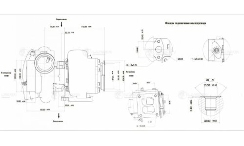 Турбокомпрессор для а/м КАМАЗ 740.70 E-4/5 левый/правый (тип S300G) HCV Luzar, арт. LAT 0775