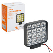 Фара светодиодная квадратная, 16 LED рассеяный свет, 16W, (83х83х22) 12/24V AIRLINE, арт. ALED018