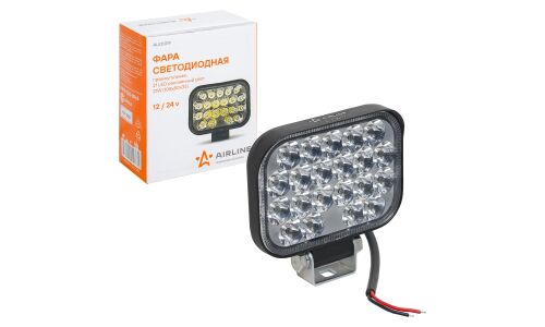 Фара светодиодная прямоугольная, 21 LED рассеяный свет 21W, (108х80х35) 12/24V AIRLINE, арт. ALED019