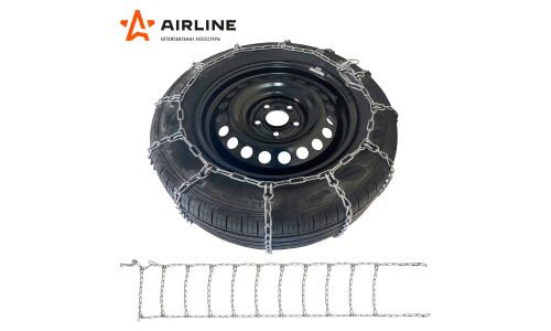 Цепи противоскольжения, лесенка, толщ.зв. 4мм (колеса R15 205/70 - R17 225/50), к-т 2 шт. AIRLINE, арт. ADCW003
