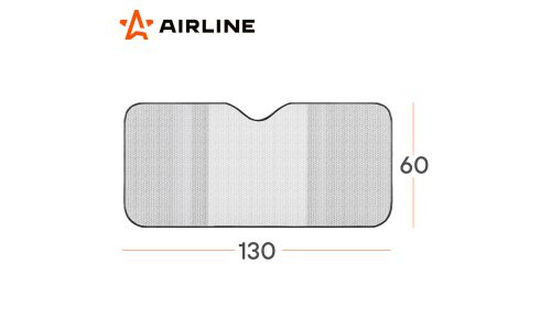 Шторка солнцезащитная Airline PRO, лобовое стекло, 1300x600мм, светоотражающая, черный/серебристый цвет, арт. ADSS001