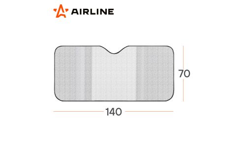 Шторка солнцезащитная Airline PRO, лобовое стекло, 1400x700мм, светоотражающая, черный/серебристый цвет, арт. ADSS002