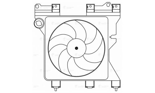 Вентилятор охлаждения радиатора Luzar, с кожухом, для Citroen Berlingo, арт. LFK 2029