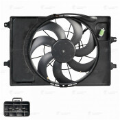 Вентилятор охлаждения радиатора Luzar, с кожухом и резистором, для двигателей 1.6i / 2.0i, для Hyundai Creta, арт. LFK 0821