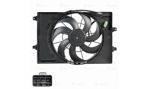Вентилятор охлаждения радиатора Luzar, с кожухом и резистором, для двигателей 1.6i / 2.0i, для Hyundai Creta, арт. LFK 0821