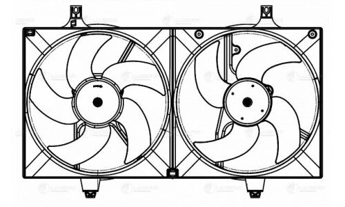 Вентилятор охлаждения радиатора Luzar, с кожухом, с 2 вентиляторами, для Nissan Almera / Primera, арт. LFK 1416