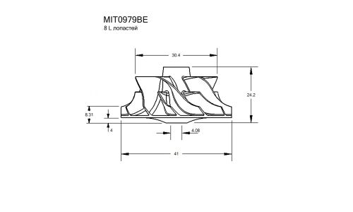 Крыльчатка турбокомпрессора Krauf, арт. MIT0979BE