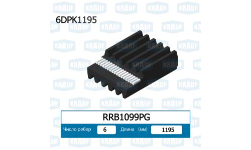 Ремень поликлиновой Krauf, арт. RRB1099PG
