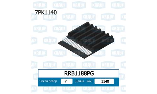 Ремень поликлиновой Krauf, арт. RRB1188PG