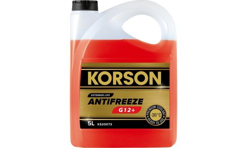 Антифриз Korson Extended Life Antifreeze, OAT, G12+, красный, -36°C, 5л, арт. KS20073