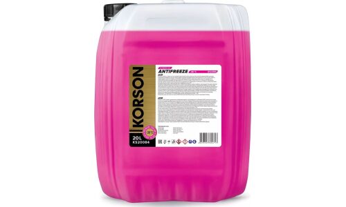 Антифриз Korson Extended Life Antifreeze, S-OAT, G12evo, розовый, -36°C, 20л, арт. KS20084
