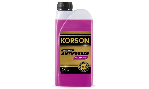 Антифриз Korson Extended Life Antifreeze ASIA P-OAT, фиолетовый, -36°C, 1л, арт. KS20091