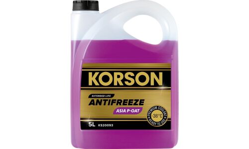 Антифриз Korson Extended Life Antifreeze ASIA P-OAT, фиолетовый, -36°C, 5л, арт. KS20093