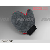 Рукавица Fenox, для сухой, влажной уборки и удаления влаги, коралловый флис, 240x200мм, серая/красная, арт. FAU1081
