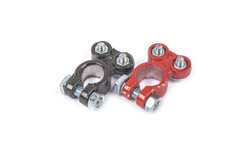 Клеммы АКБ алюминиевые 2шт, прижимная планка ARNEZI, арт. A0103015