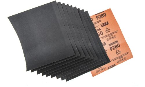 Бумага наждачная водостойкая 230x280 мм P280 DIY (10шт) ARNEZI, арт. R8011064