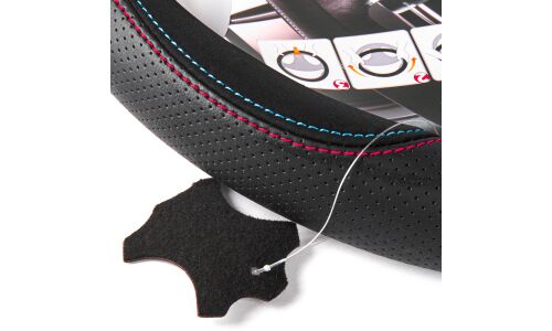 Оплетка на руль (M 38 см , иск. кожа PU) черная с перфорацией ARNEZI, арт. A0501036