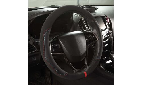 Оплетка на руль (M 38 см , иск. кожа PU, Софт тач) черная ARNEZI, арт. A0501038