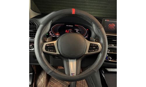 Оплетка на руль (M 38 см , нат. кожа, Софт Тач ) черная с перфорацией ARNEZI, арт. A0501023