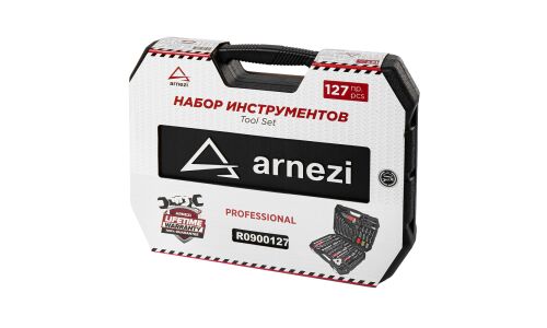 Набор инструментов Arnezi, с трещоткой, под размеры 1/2, 1/4, 3/8", комплект 127 предметов, арт. R0900127