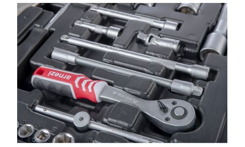 Набор инструментов Arnezi, с трещоткой, под размеры 1/2, 1/4, 3/8", комплект 147 предметов, арт. R0900147