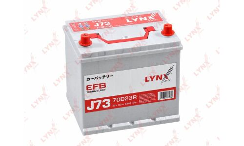 Аккумулятор LYNXauto EFB Q-55R/70D23R, 60Ач, 580А, необслуживаемый, арт. J73