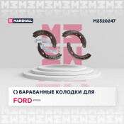 Колодки тормозные барабанные Marshall, комплект на ось (4 шт), арт. M2520247