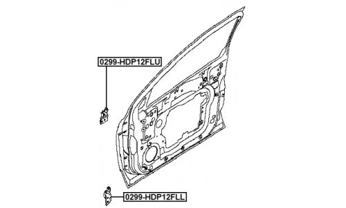 Петля передней левой двери верхняя | перед прав/лев Febest, арт. 0299-HDP12FLU