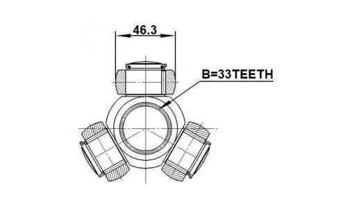 Трипоид 33x46.3 | прав/лев Febest, арт. 1216-D7