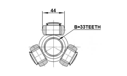 Трипоид 33x44 | прав/лев Febest, арт. 2216-XM12