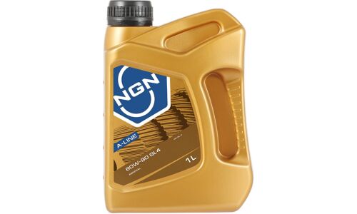 Масло трансмиссионное NGN A-Line 80w90, минеральное, API GL-4, для МКПП, редукторов и мостов, 1л, арт. V272085611