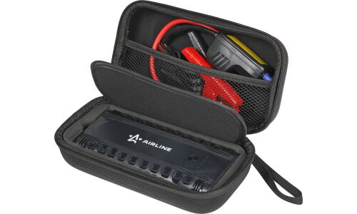 Портативное пусковое устройство Airline, с функцией Power Bank, 12000мАч, 12В, ток пуска 750А, 2хUSB порта, с фонариком, чехол для хранения, арт. AEAB006