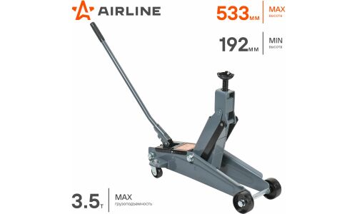 Домкрат гидравлический подкатной Airline, 3500кг, подъём 192–533мм, арт. AJ-3.5F-550