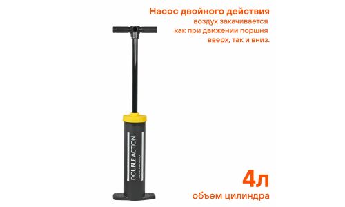 Насос для матраса Airline, ручной, 4л, длина шланга 1м, насадки, арт. KK-19
