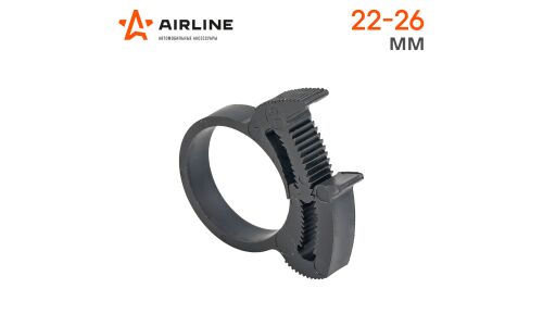Хомут пластиковый силовой Airline зубчатый замок, ширина 7мм, черный, комплект 50 шт, арт. ADHC002