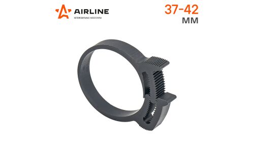 Хомут пластиковый силовой Airline зубчатый замок, ширина 9мм, черный, комплект 25 шт, арт. ADHC004