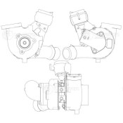 Турбокомпрессор для а/м Hyundai H1 Starex (07-) 2.5D [D4CB] (тип BV43) Luzar, арт. LAT 0864