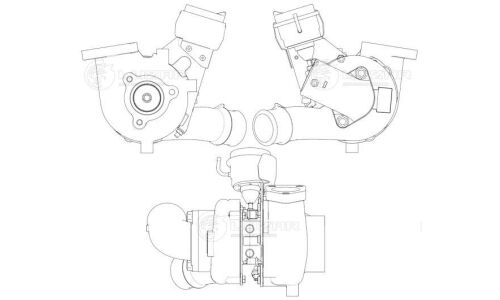 Турбокомпрессор для а/м Hyundai H1 Starex (07-) 2.5D [D4CB] (тип BV43) Luzar, арт. LAT 0864